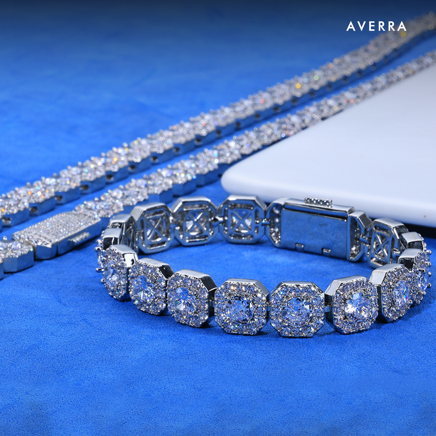 10MM Moissanite Clustered Tennis Bracelet