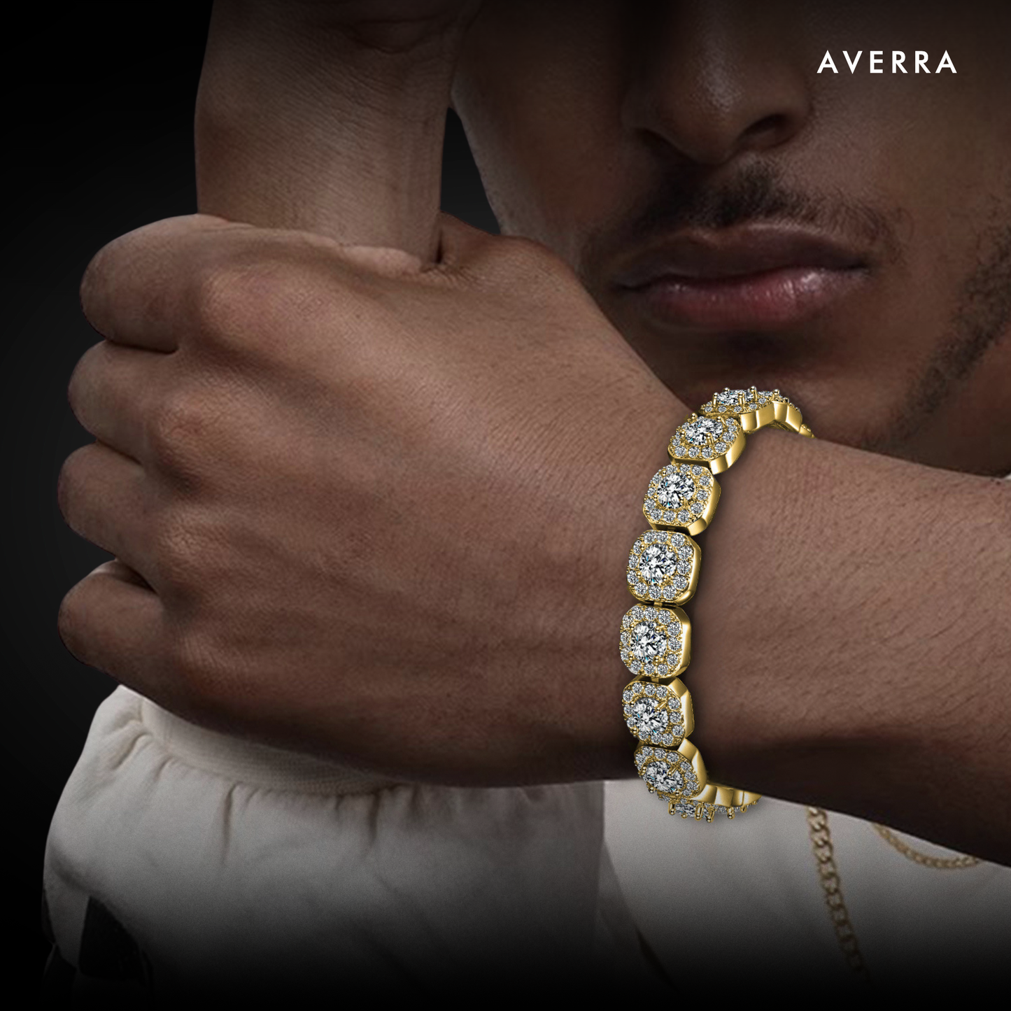 10MM Moissanite Clustered Tennis Bracelet