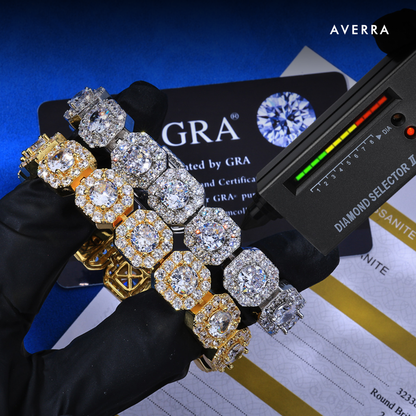 10MM Moissanite Clustered Tennis Bracelet