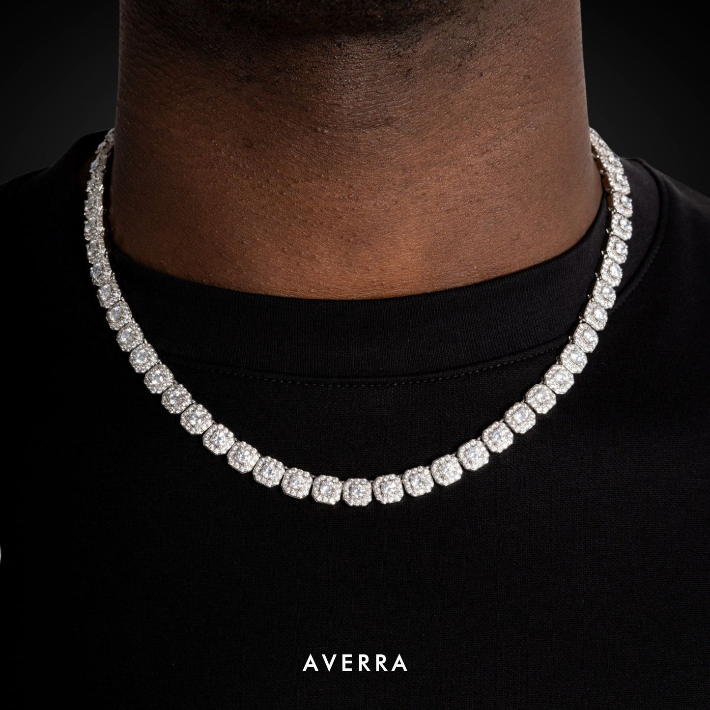 Moissanite Clustered Tennis Chain 14K Gold