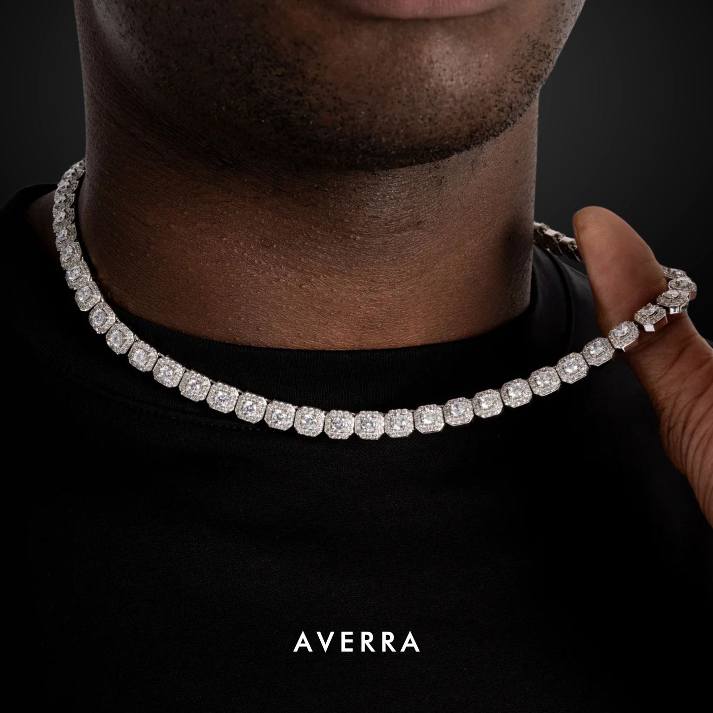 Moissanite Clustered Tennis Chain 14K Gold