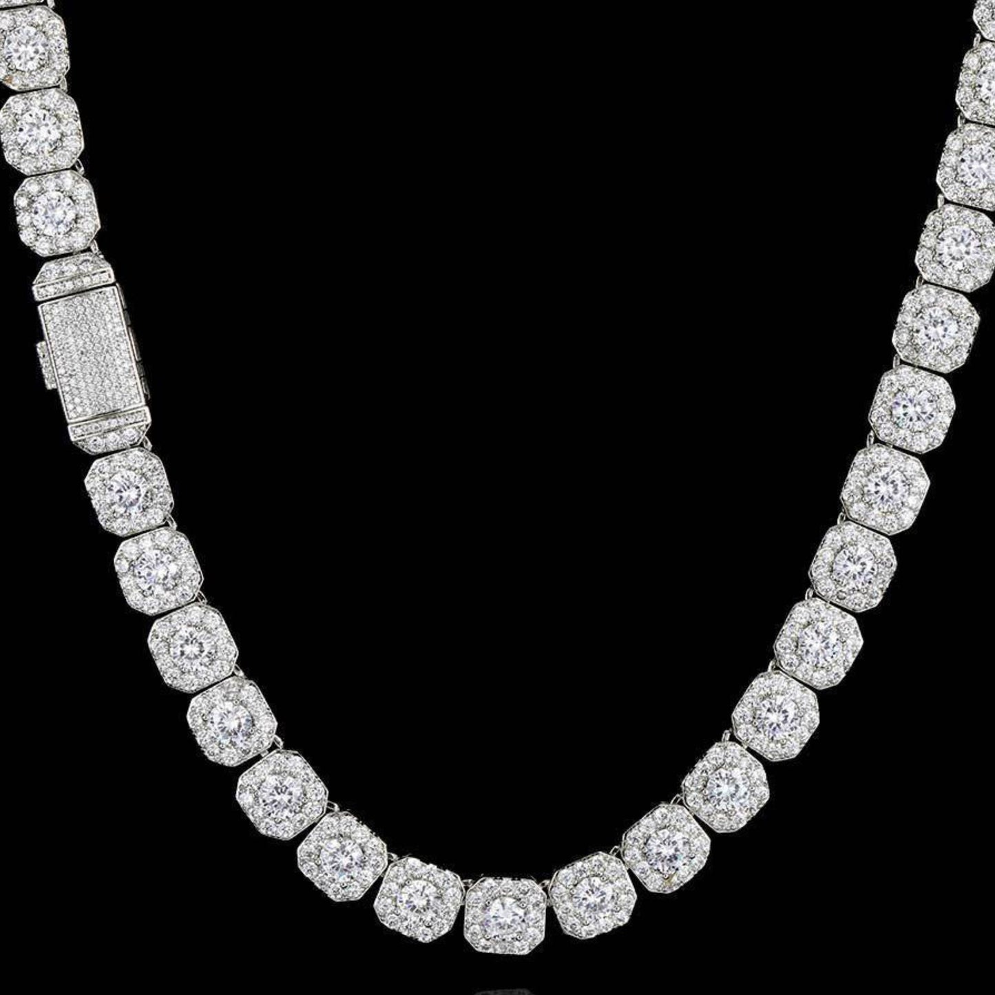 Moissanite Clustered Tennis Chain 14K Gold