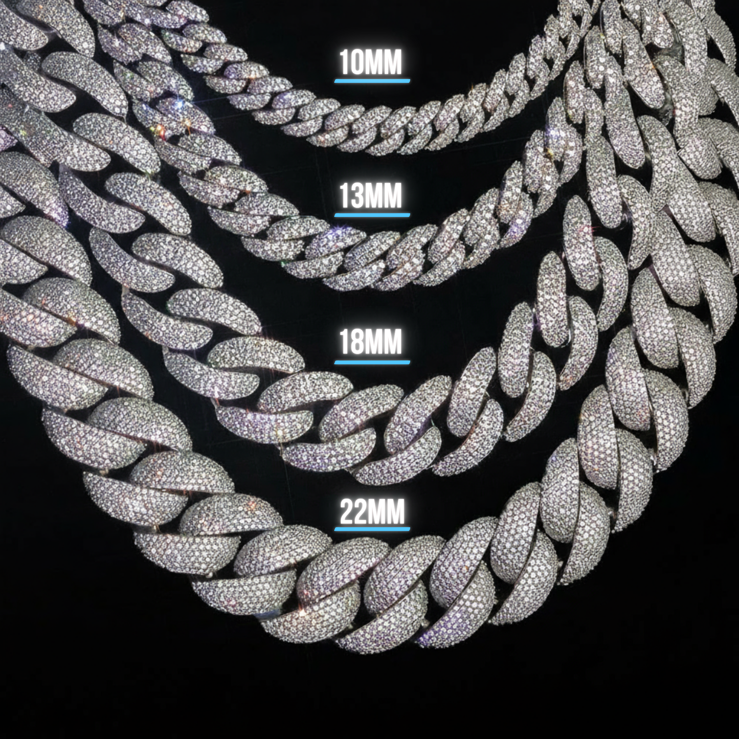 Moissanite Miami Cuban Link Chain 14K Gold (All Sizes)