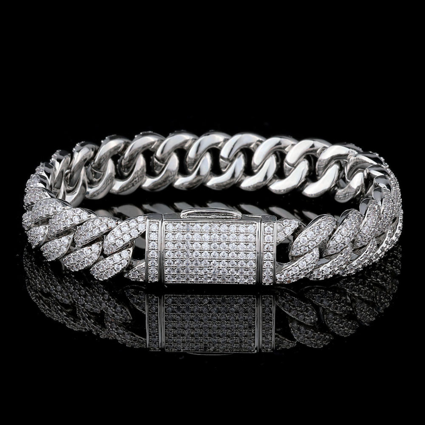 Moissanite Miami Cuban Link Bracelet 14K Gold (All Sizes)