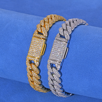 Moissanite Miami Cuban Link Bracelet 14K Gold (All Sizes)