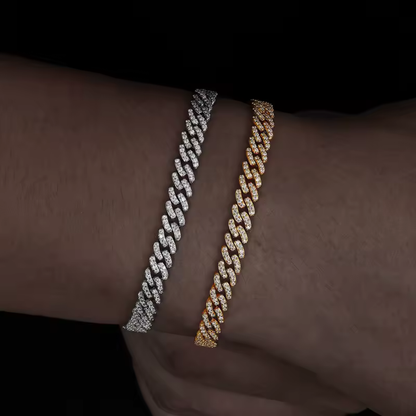 Moissanite Cuban Link Bracelet 14K Gold (All Sizes)