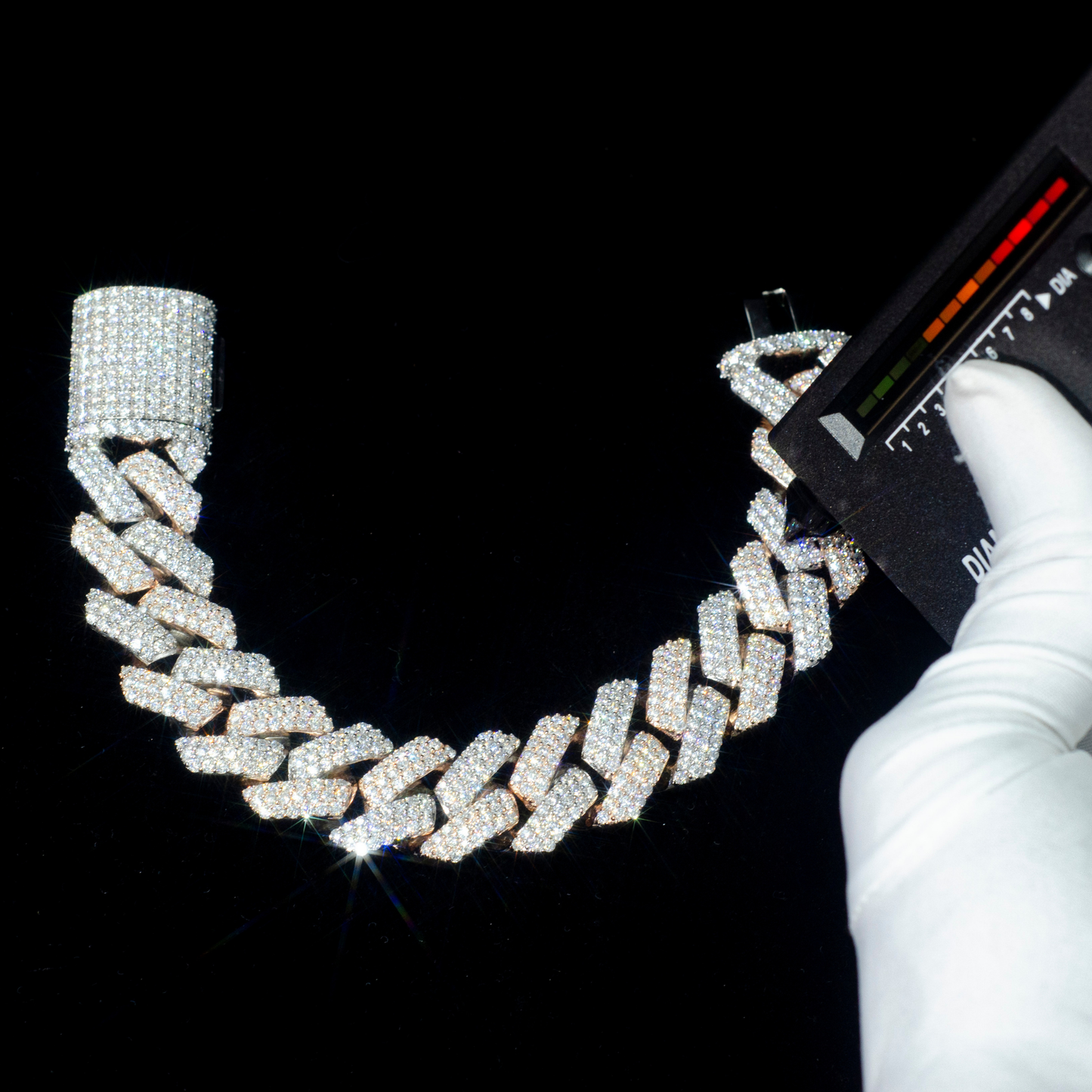 Moissanite Cuban Link Bracelet 14K Gold (All Sizes)