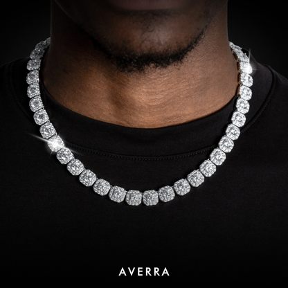 Moissanite Clustered Tennis Chain 14K Gold