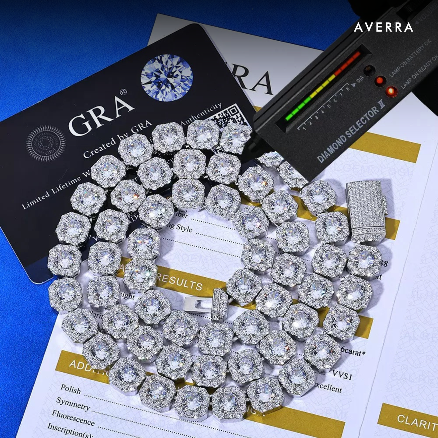 Moissanite Clustered Tennis Chain 14K Gold