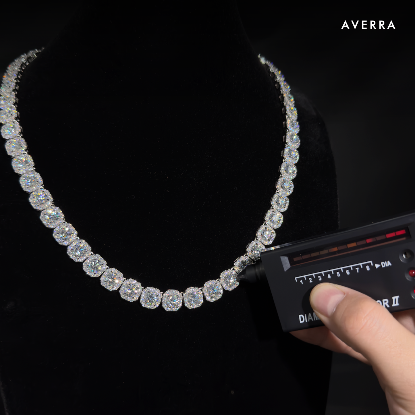 Moissanite Clustered Tennis Chain 14K Gold