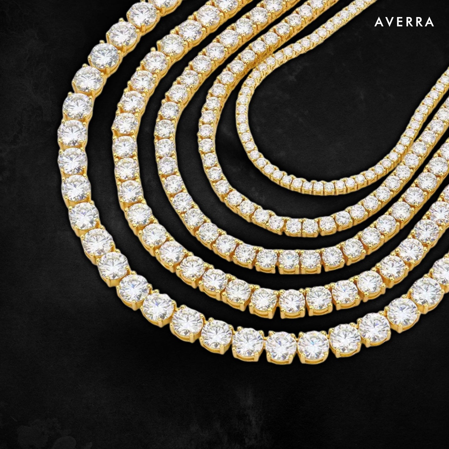 Moissanite Tennis Chain 14K Gold (All Sizes)